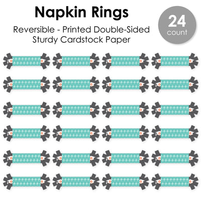 Medical School Grad - Doctor Graduation Party Paper Napkin Holder - Napkin Rings - Set of 24