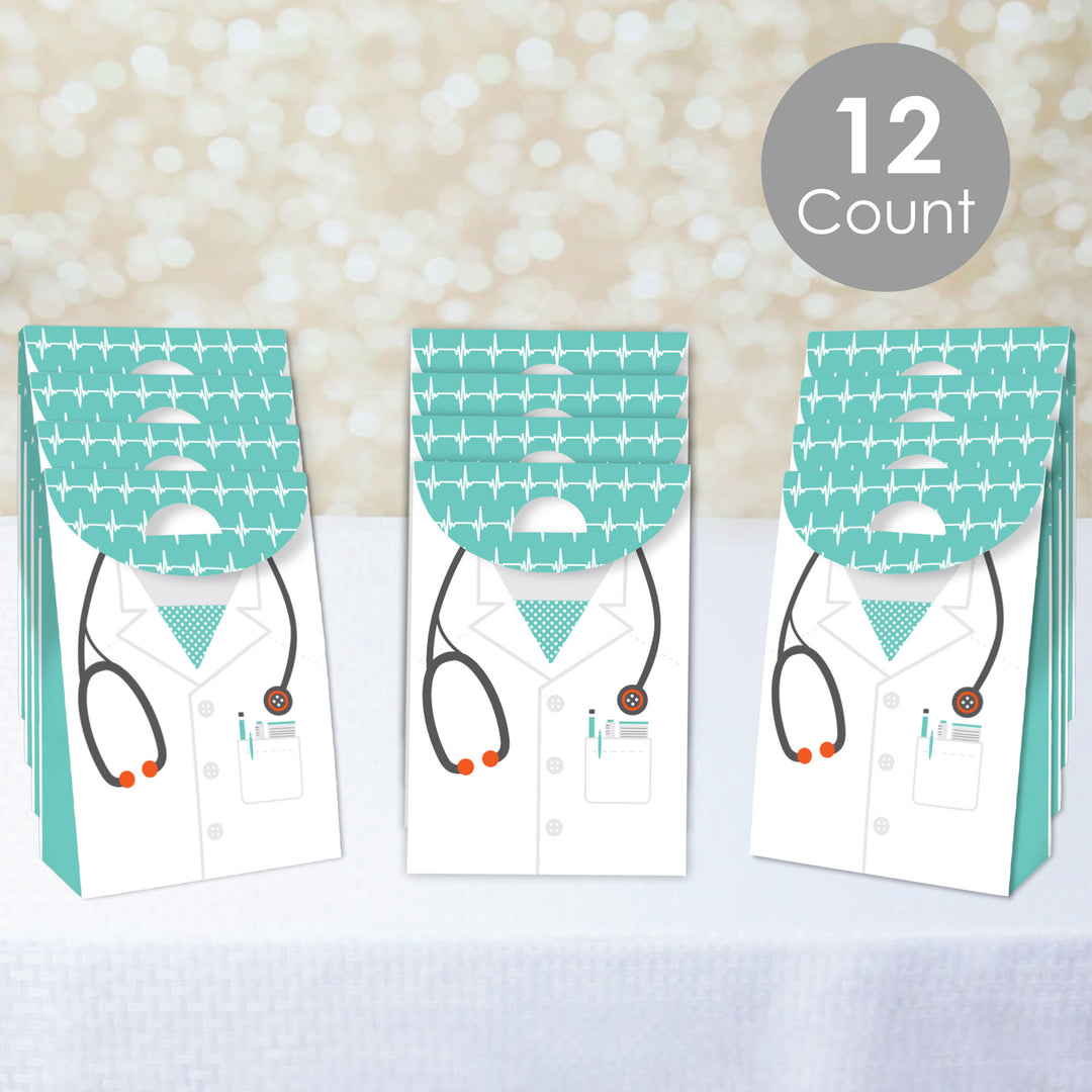 Medical School Grad - Doctor Graduation Gift Favor Bags - Party Goodie Boxes - Set of 12