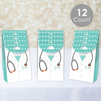 Medical School Grad - Doctor Graduation Gift Favor Bags - Party Goodie Boxes - Set of 12