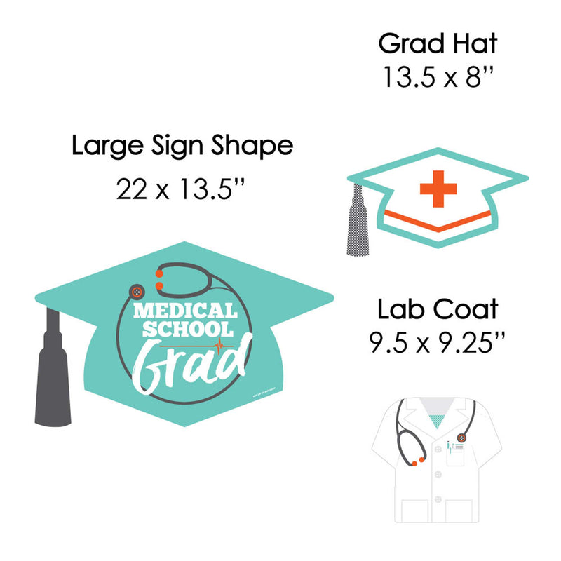 Medical School Grad - Yard Sign & Outdoor Lawn Decorations - Doctor Graduation Party Yard Signs - Set of 8