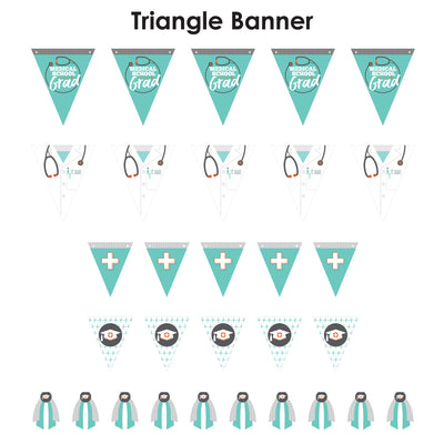 Medical School Grad - DIY Doctor Graduation Party Pennant Garland Decoration - Triangle Banner - 30 Pieces