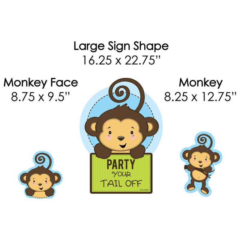 Monkey Boy - Yard Sign & Outdoor Lawn Decorations - Baby Shower or Birthday Party Yard Signs - Set of 8