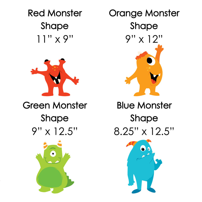 Monster Bash - Lawn Decorations - Outdoor Little Monster Birthday Party or Baby Shower Yard Decorations - 10 Piece