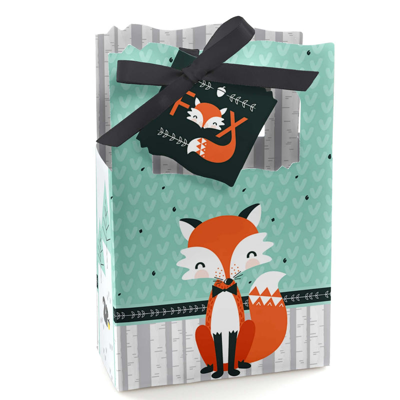 Mr. Foxy Fox - Baby Shower or Birthday Party Favor Boxes - Set of 12