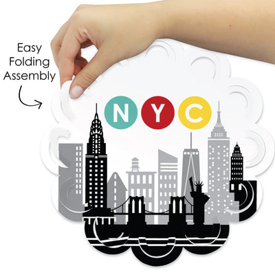 NYC Cityscape - New York City Party Round Table Decorations - Paper Chargers - Place Setting For 12