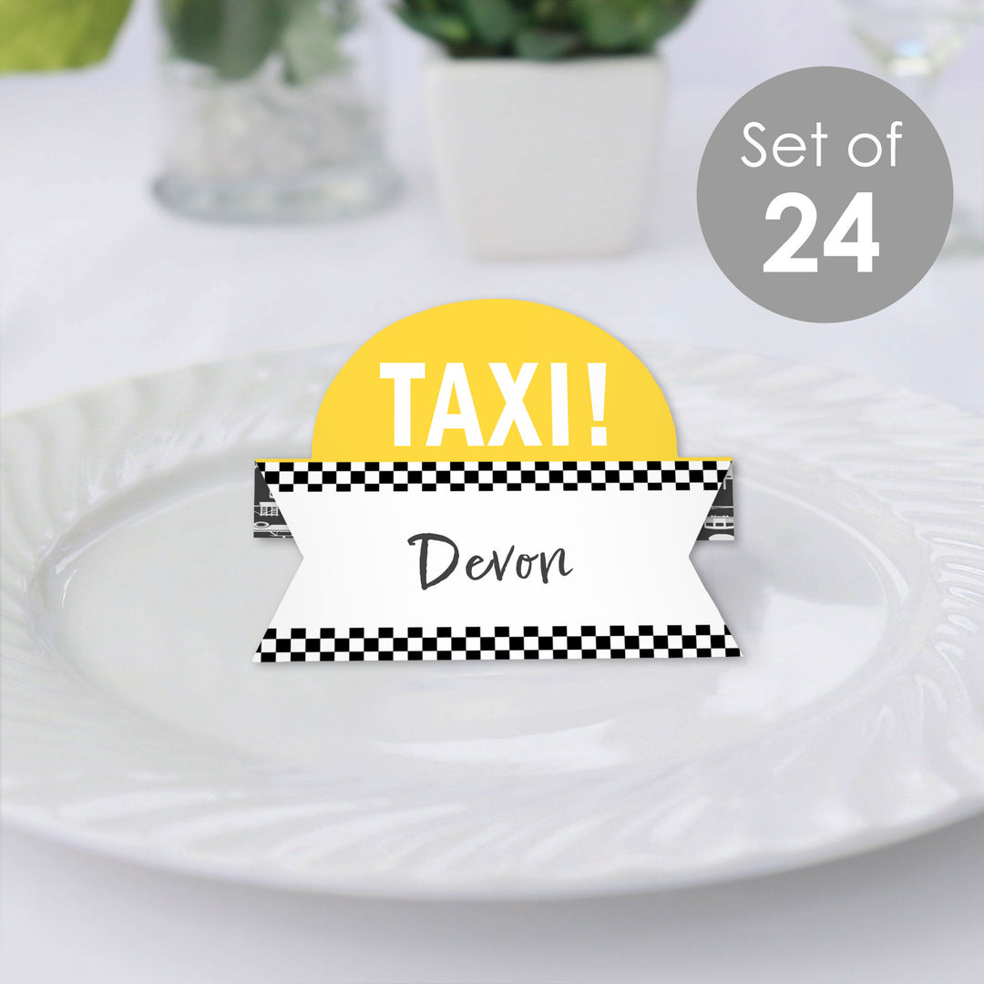 NYC Cityscape - New York City Party Tent Buffet Card - Table Setting Name Place Cards - Set of 24