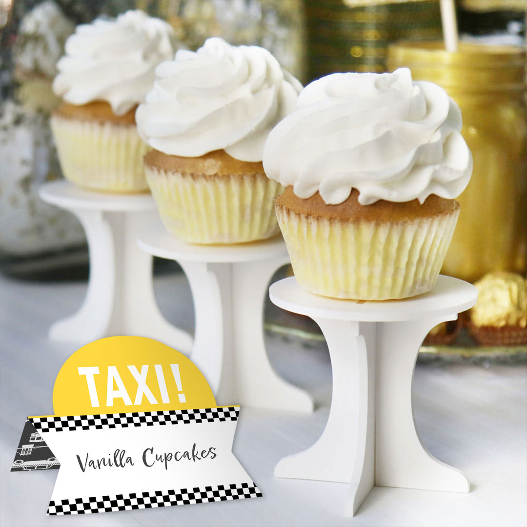 NYC Cityscape - New York City Party Tent Buffet Card - Table Setting Name Place Cards - Set of 24