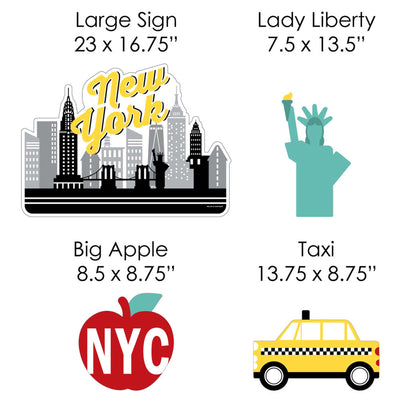 NYC Cityscape - Yard Sign & Outdoor Lawn Decorations - New York City Party Yard Signs - Set of 8