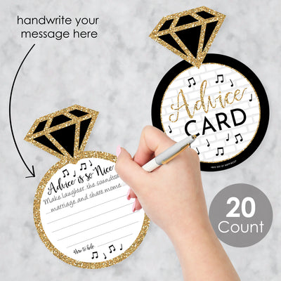 Nash Bash - Ring Wish Card Nashville Bachelorette Party Activities - Shaped Advice Cards Game - Set of 20