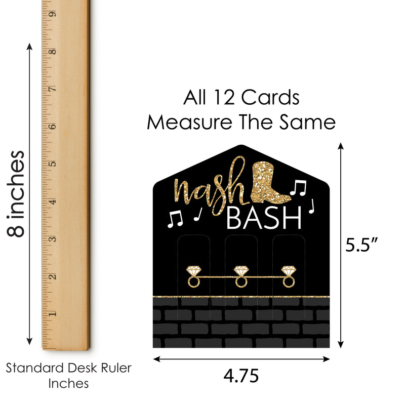 Nash Bash - Nashville Bachelorette Party Game Pickle Cards - Pull Tabs 3-in-a-Row - Set of 12