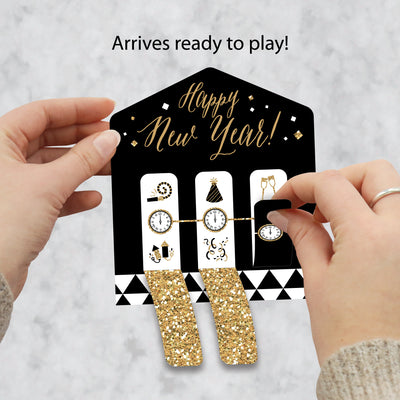 New Year's Eve - Gold - New Years Eve Party Game Pickle Cards - Pull Tabs 3-in-a-Row - Set of 12