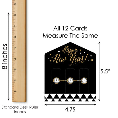 New Year's Eve - Gold - New Years Eve Party Game Pickle Cards - Pull Tabs 3-in-a-Row - Set of 12