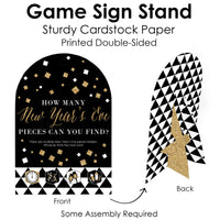 New Year's Eve - Gold - New Years Eve Party Scavenger Hunt - 1 Stand and 48 Game Pieces - Hide and Find Game