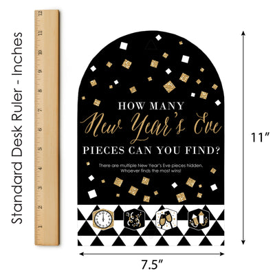 New Year's Eve - Gold - New Years Eve Party Scavenger Hunt - 1 Stand and 48 Game Pieces - Hide and Find Game