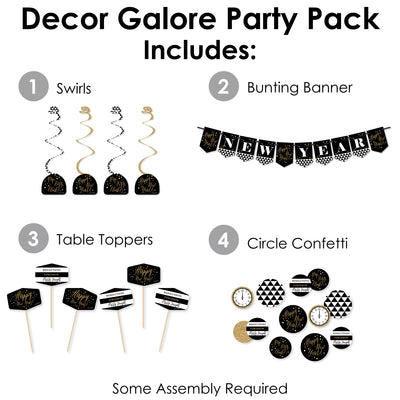 New Year's Eve - Gold - New Years Eve Party Supplies Decoration Kit - Decor Galore Party Pack - 51 Pieces