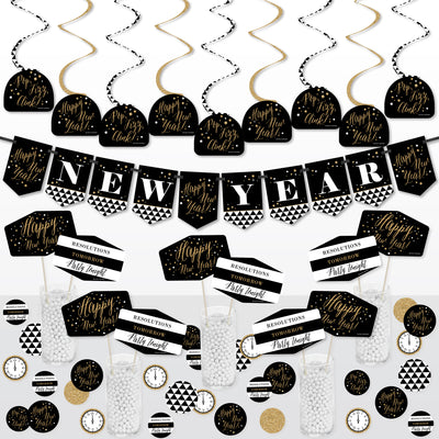 New Year's Eve - Gold - New Years Eve Party Supplies Decoration Kit - Decor Galore Party Pack - 51 Pieces