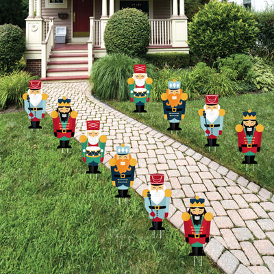Christmas Nutcracker - Lawn Decorations - Outdoor Holiday Party Yard Decorations - 10 Piece