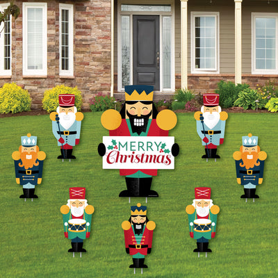 Christmas Nutcracker - Yard Sign and Outdoor Lawn Decorations - Holiday Party Yard Signs - Set of 8