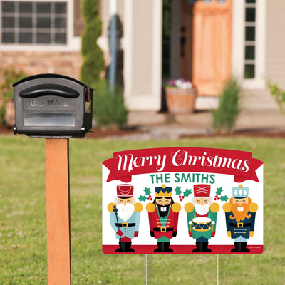 Christmas Nutcracker - Holiday Party Yard Sign Lawn Decorations - Personalized Merry Christmas Party Yardy Sign