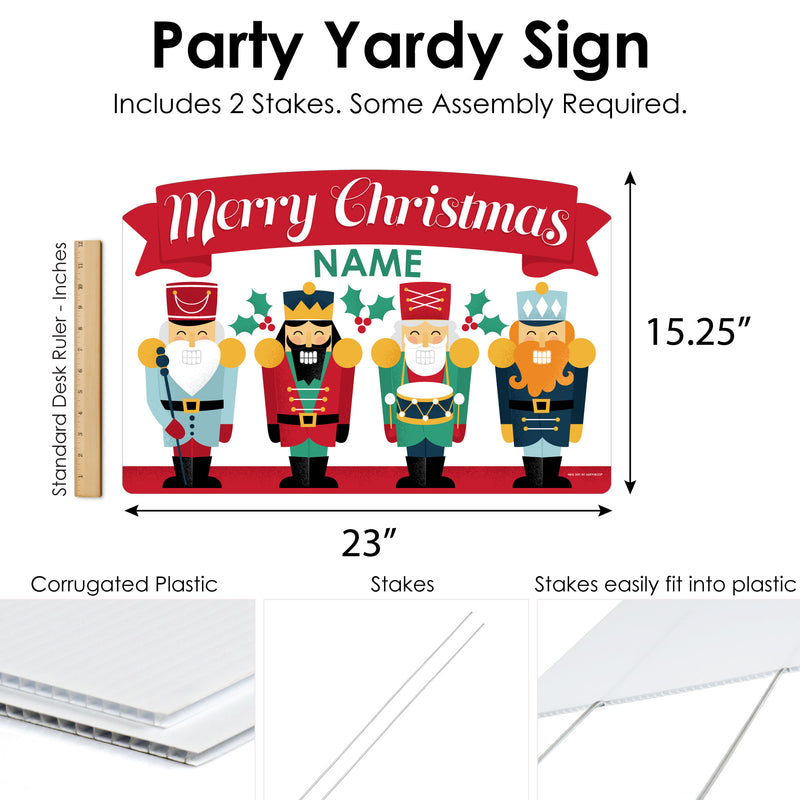 Christmas Nutcracker - Holiday Party Yard Sign Lawn Decorations - Personalized Merry Christmas Party Yardy Sign