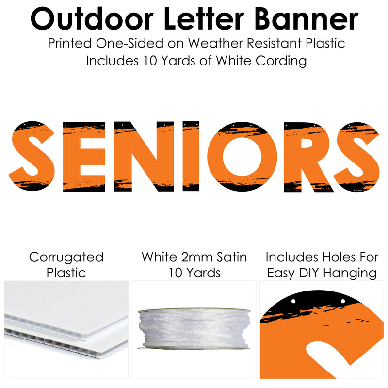 Orange Senior Night - High School Sports and Graduation Party Decorations - Seniors - Outdoor Letter Banner