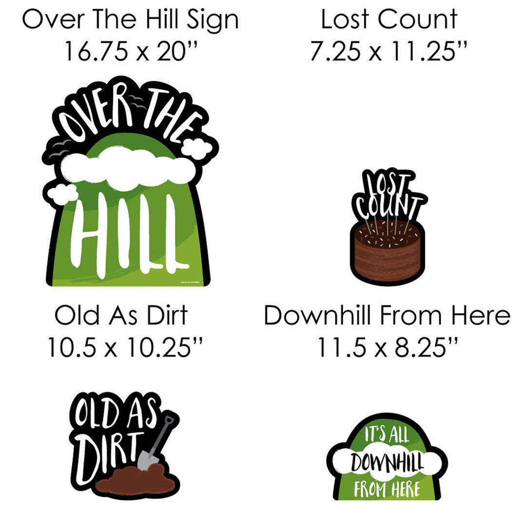 Over The Hill Birthday - Yard Sign and Outdoor Lawn Decorations - Birthday Party Yard Signs - Set of 8