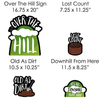 Over The Hill Birthday - Yard Sign and Outdoor Lawn Decorations - Birthday Party Yard Signs - Set of 8