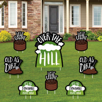 Over The Hill Birthday - Yard Sign and Outdoor Lawn Decorations - Birthday Party Yard Signs - Set of 8