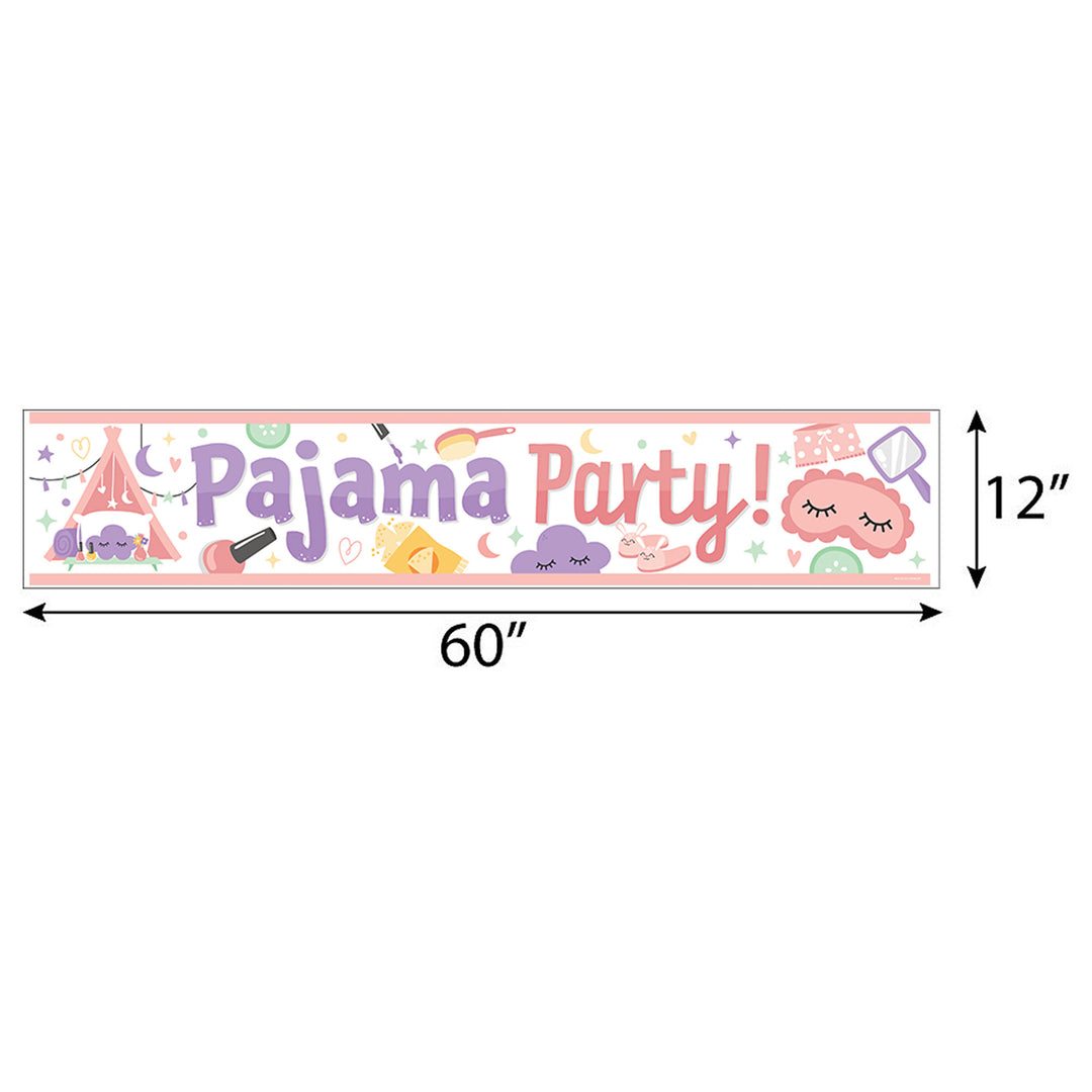 Pajama Slumber Party - Girls Sleepover Birthday Party Decorations Party Banner