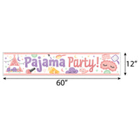 Pajama Slumber Party - Girls Sleepover Birthday Party Decorations Party Banner