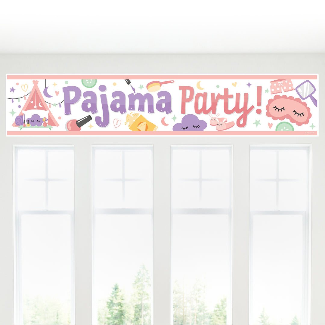 Pajama Slumber Party - Girls Sleepover Birthday Party Decorations Party Banner