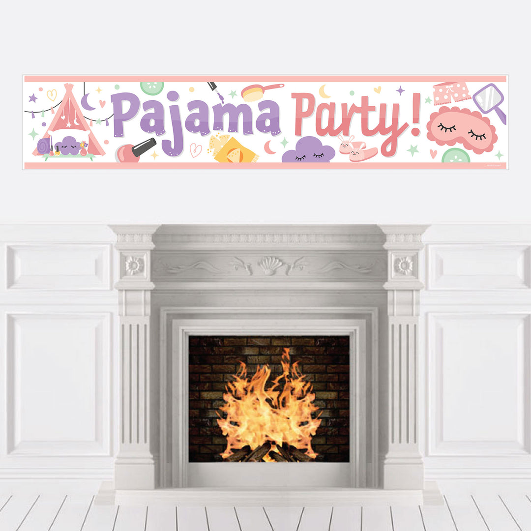 Pajama Slumber Party - Girls Sleepover Birthday Party Decorations Party Banner