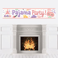 Pajama Slumber Party - Girls Sleepover Birthday Party Decorations Party Banner