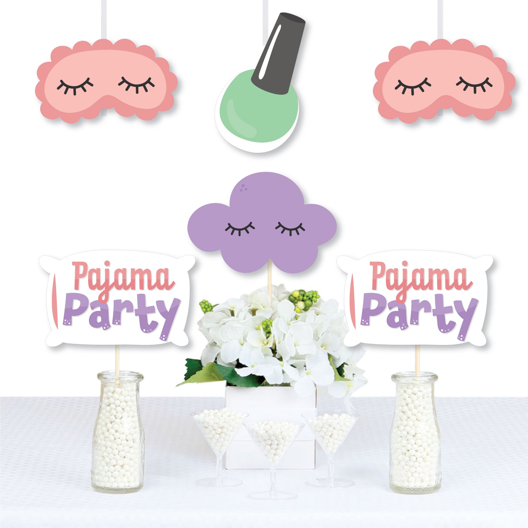 Pajama Slumber Party Girls Sleepover Birthday Party Centerpiece