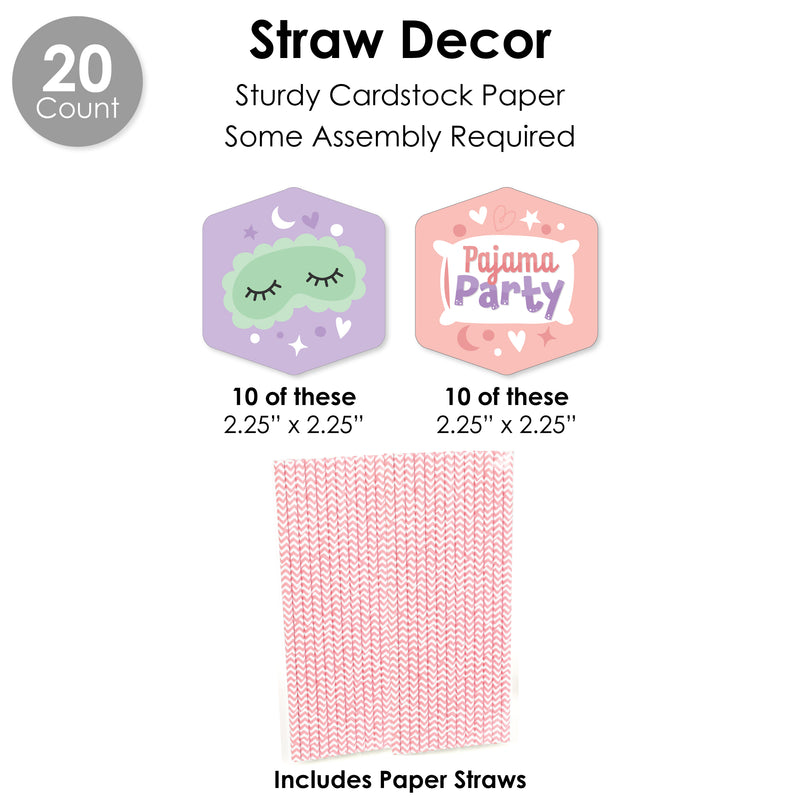 Pajama Slumber Party - Girls Sleepover Birthday Party Favors and Cupcake Kit - Fabulous Favor Party Pack - 100 Pieces