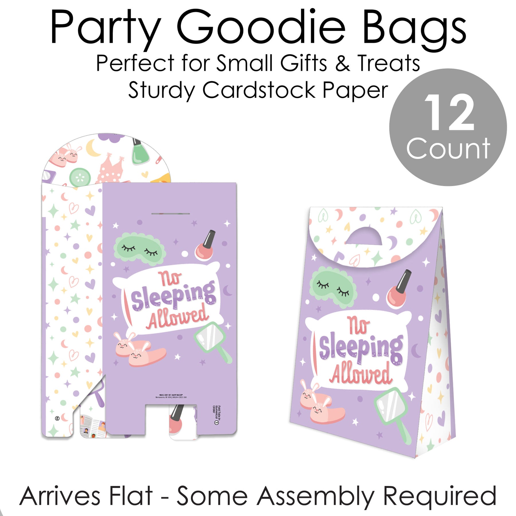 24 Pcs Sleepover Party Bags Slumber Sleepover Party Favor Bags Sleepover  Party Supplies for Girls Pajama Treat Bags Slumber Party Bags with Handle