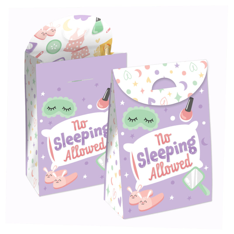 Pajama Slumber Party - Girls Sleepover Birthday Gift Favor Bags - Party Goodie Boxes - Set of 12