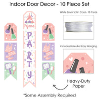Pajama Slumber Party - Hanging Vertical Paper Door Banners - Girls Sleepover Birthday Party Wall Decoration Kit - Indoor Door Decor