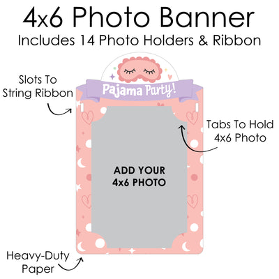 Pajama Slumber Party - DIY Girls Sleepover Birthday Party Decor - Picture Display - Photo Banner