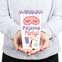 Pajama Slumber Party - Girls Sleepover Birthday Party Favor Popcorn Treat Boxes - Set of 12