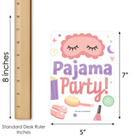 Pajama Slumber Party - Bingo Cards and Markers - Girls Sleepover Birthday Party Bingo Game - Set of 18