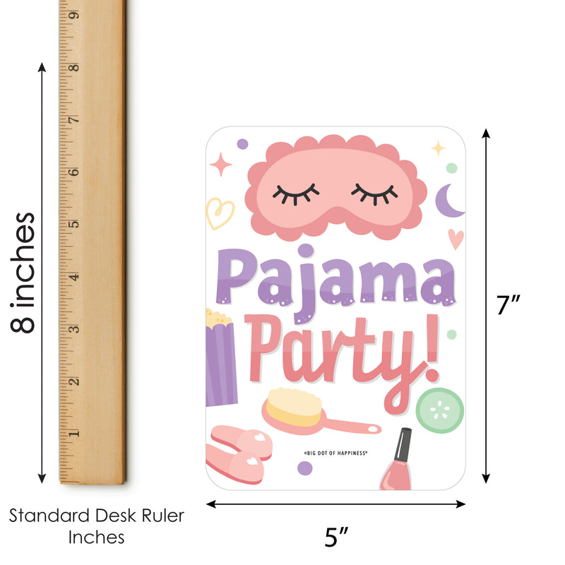 Pajama Slumber Party - Bingo Cards and Markers - Girls Sleepover Birthday Party Bingo Game - Set of 18