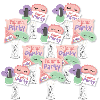 Pajama Slumber Party - Girls Sleepover Birthday Party Centerpiece Sticks - Showstopper Table Toppers - 35 Pieces