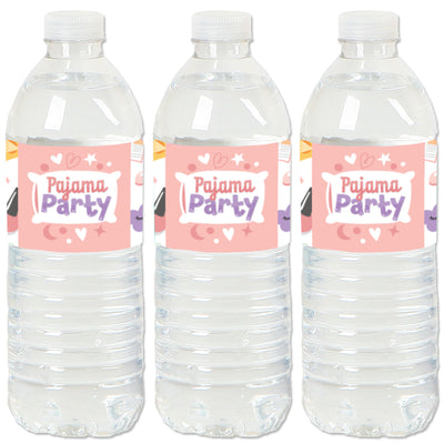 Pajama Slumber Party - Girls Sleepover Birthday Party Water Bottle Sticker Labels - Set of 20