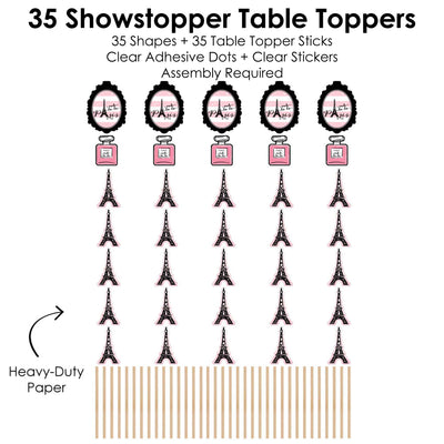 Paris, Ooh La La - Paris Themed Baby Shower or Birthday Party Centerpiece Sticks - Showstopper Table Toppers - 35 Pieces