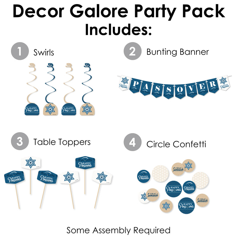 Happy Passover - Pesach Jewish Holiday Party Supplies Decoration Kit - Decor Galore Party Pack - 51 Pieces