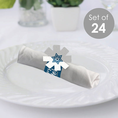Happy Passover - Pesach Jewish Holiday Party Paper Napkin Holder - Napkin Rings - Set of 24
