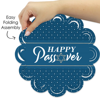 Happy Passover - Pesach Jewish Holiday Party Round Table Decorations - Paper Chargers - Place Setting For 12