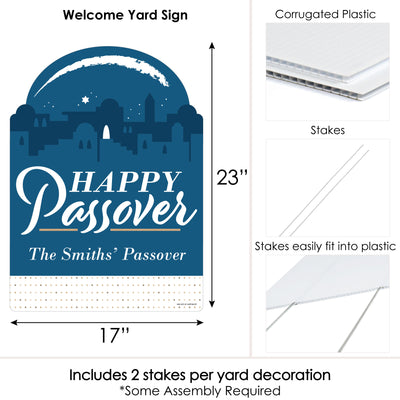 Happy Passover - Party Decorations - Pesach Jewish Holiday Party Personalized Welcome Yard Sign