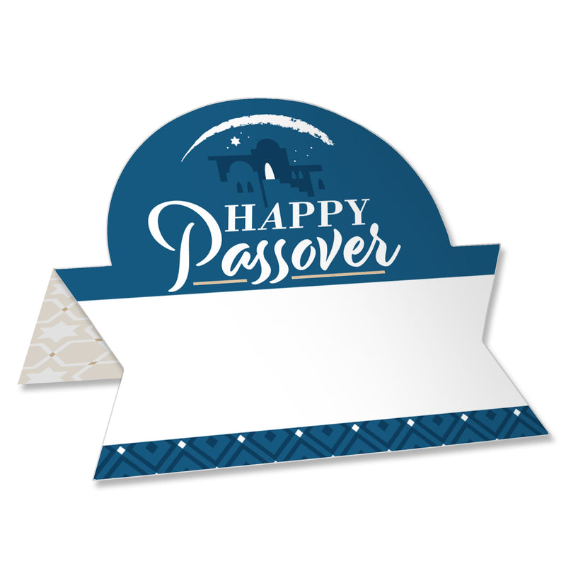 Happy Passover - Pesach Jewish Holiday Party Tent Buffet Card - Table Setting Name Place Cards - Set of 24